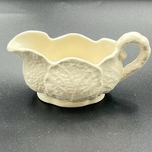 Shorter & Son Ltd Cabbage Leaf Ironstone Gravy Boat Creamer England Cream 5.5"